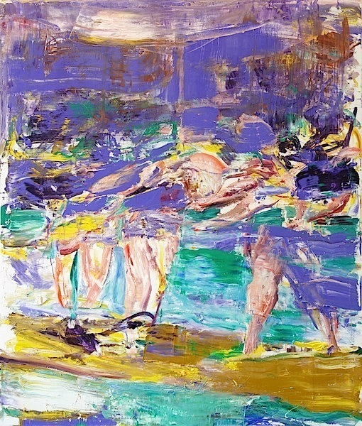 Sebastian Hosu: purple mountain II, 2017, Öl auf Leinwand, 200 x 170 cm


